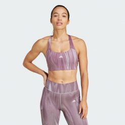 Biustonosz Powerimpact Training Medium-Support 3-Stripes. Fioletowe obuwie sportowe damskie Adidas, bez wzorów, z materiału, na fitness i siłownię. Za 229.00 zł.