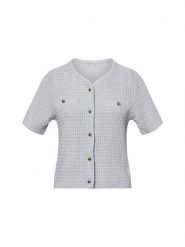 Marie Lund kardigan z krótkim rękawem Kobiety Bawełna szary, XS. Szare kardigany damskie Marie Lund, xs, bez wzorów, z bawełny, eleganckie, krótkie. Za 169.95 zł.