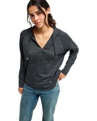 Bluza z kapturem dla Kobiety DESTINATION SURF Czarny. Czarne bluzy damskie Roxy, s, bez wzorów, z bawełny, z kapturem. Za 219.99 zł.