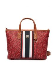 Tommy Hilfiger Torebka Th Monoplay Mini Tote Stripe Le AW0AW18389 Czerwony. Czerwone torebki do ręki damskie Tommy Hilfiger, bez wzorów, ze skóry, bez dodatków. Za 649.99 zł.
