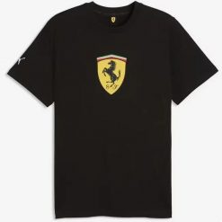 Koszulka sportowa męska Puma Ferrari. Czarne koszulki sportowe męskie Ferrari, m, bez wzorów, bez kołnierzyka, bez ramiączek. Za 396.00 zł.