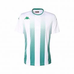 Jersey Kappa Bugo. Białe koszulki sportowe męskie Kappa, bez wzorów, z jersey, bez kołnierzyka, bez ramiączek, do piłki nożnej. Za 180.00 zł.