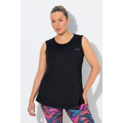 Damskie Top zintegrowany biustonosz trapezowy krój okrągły dekolt bez rękawów. Czarne biustonosze Ulla Popken, bez wzorów, z elastanu. Za 199.99 zł.