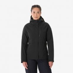 Kurtka turystyczna damska Quechua NH500 3w1. Czarne kurtki damskie QUECHUA, na wiosnę, m, bez wzorów, z materiału, z kapturem. Za 479.99 zł.