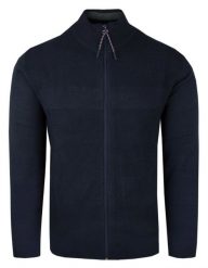 Rozpinany Sweter Bawełniany (Kardigan) - Adriano Guinari - Granatowy. Niebieskie kardigany męskie Adriano Guinari, xl, bez wzorów, z bawełny. Za 169.00 zł.