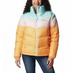 Kurtka Turystyczna Puchowa Damska Columbia Puffect Color Blocked Jacket. Czerwone kurtki damskie Columbia, na zimę, s, bez wzorów, z puchu, bez kaptura. Za 671.00 zł.