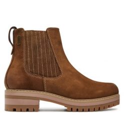 Sztyblety Wrangler. Brązowe botki damskie Wrangler, bez obcasa, na płaskiej podeszwie, bez zapięcia. Za 519.99 zł.