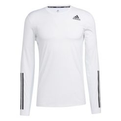 Koszulka z długim rękawem adidas Techfit 3-Bandes Fitted. Białe koszulki sportowe męskie Adidas, m, bez wzorów, z elastanu, bez kołnierzyka, bez ramiączek, na fitness i siłownię, techfit (adidas). Za 169.00 zł.