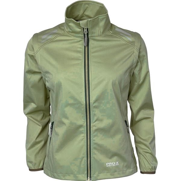 Damska wodoodporna kurtka softshell Pro-X Elements Hellen. Zielone kurtki damskie PRO-X ELEMENTS, bez wzorów, z materiału, bez kaptura. Za 441.50 zł.