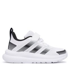Sneakersy adidas. Białe trampki i tenisówki chłopięce Adidas, bez wzorów, bez zapięcia. Za 169.99 zł.