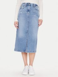 Tommy Jeans Spódnica jeansowa Claire Midi Skirt Bi8036 DW0DW21292 Niebieski Regular Fit. Niebieskie spódnice damskie Tommy Jeans, bez wzorów, z bawełny, midi. Za 219.99 zł.