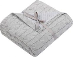 UVIE Kocyk dziecięcy warkocz Soft 80x90 cm szary. Szare kocyki dla dzieci UVIE. Za 124.99 zł.