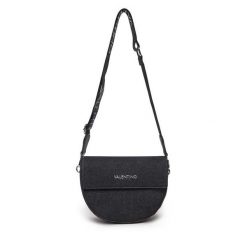 Torebka Valentino. Czarne listonoszki damskie Valentino, bez wzorów, z denimu, bez dodatków. Za 309.99 zł.