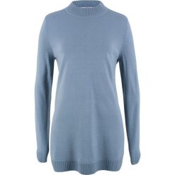 Sweter ze stójką bonprix matowy niebieski. Swetry damskie marki bonprix. Za 37.99 zł.