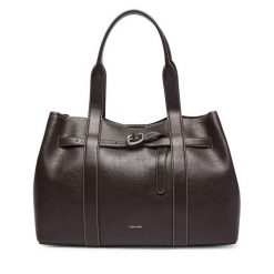 Torebka Calvin Klein. Brązowe torebki do ręki damskie Calvin Klein, bez wzorów, klasyczne, bez dodatków. Za 749.99 zł.
