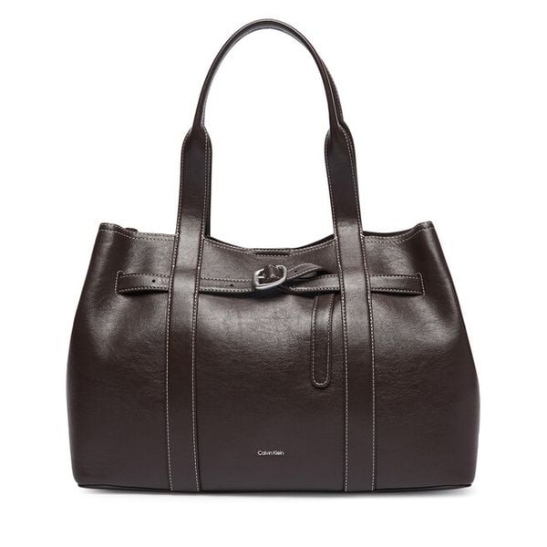 Torebka Calvin Klein. Brązowe torebki do ręki damskie Calvin Klein, bez wzorów, klasyczne, bez dodatków. Za 749.99 zł.