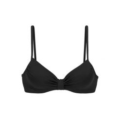 Damski top do kostiumu kąpielowego Lascana Simple. Czarne topy damskie LASCANA, l, bez wzorów, z materiału, bez kołnierzyka, bez ramiączek. Za 285.05 zł.