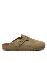 Birkenstock Klapki Boston Leve 1025844 Zielony. Zielone klapki damskie Birkenstock, bez wzorów, ze skóry, bez obcasa. Za 679.99 zł.