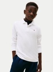 Tommy Hilfiger Polo KB0KB09664 Biały Regular Fit. Białe t-shirty dla chłopców Tommy Hilfiger, bez wzorów, z bawełny, bez ramiączek. Za 249.99 zł.