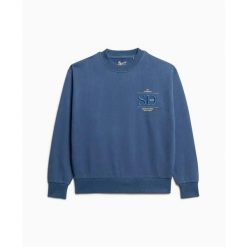 Damska bluza o luźnym kroju Superdry Luxe. Niebieskie bluzy damskie Superdry., bez wzorów, bez kaptura. Za 299.90 zł.