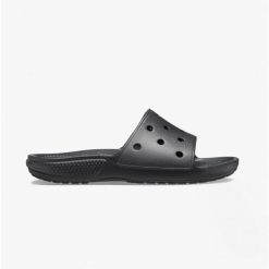 Klapki basenowe Crocs Classic Slide. Czarne skarpety damskie Crocs, bez wzorów. Za 109.99 zł.