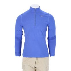 Second life - Męska niebieska bluza Dri-Fit - Jak nowy. Niebieskie bluzy męskie Nike, m, bez wzorów, bez kaptura. Za 106.46 zł.