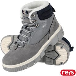 BLIVIGNO - Buty LIVINGO damskie trzewiki robocze zimowe lekkie wygodne ocieplane futerkiem do pracy górskie wędrówki podeszwa TPR - granatowy 41. Niebieskie trekkingi damskie Reis, na zimę. Za 173.47 zł.