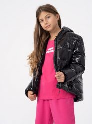 4F Kurtka zimowa 4FJAW23TDJAF267 Czarny Regular Fit. Czarne buty zimowe dziewczęce 4f, bez wzorów, z syntetyku, bez zapięcia. Za 169.99 zł.