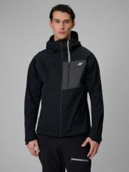 4F Kurtka softshell wiatroodporna membrana 10000 męska - czarna L. Czarne kurtki męskie 4f, l, bez wzorów, z materiału, bez kaptura. Za 699.99 zł.