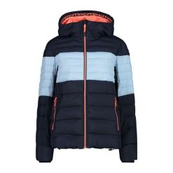Kurtka puchowa damska CMP 32Z4176. Niebieskie kurtki sportowe damskie CMP, xs, bez wzorów, z puchu, bez kaptura, trekkingowe. Za 329.99 zł.