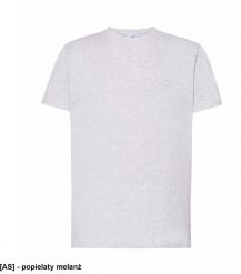 T-shirt JHK TSRA 150 - męski z krótkim rękawem wzmocniony lycrą ściągacz, 100% bawełna, 155-160g - popielaty melanż L. Szare t-shirty męskie JHK, l, bez wzorów, z bawełny, bez kołnierzyka. Za 20.50 zł.