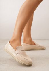 Beżowe Mokasyny z Plecionką w Stylu Boho Galenatea. Brązowe mokasyny damskie Renee, z jeansu, biznesowe. Za 59.99 zł.