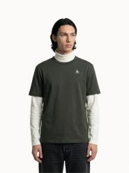 Koszulka relaxed Le Coq Sportif Test. Zielone koszulki sportowe męskie le coq sportif, m, bez wzorów, z materiału, bez kołnierzyka, bez ramiączek. Za 276.00 zł.