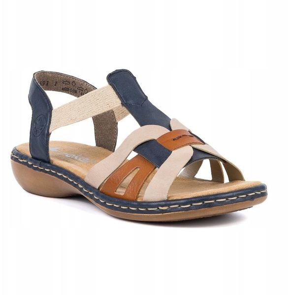 Rieker Rieker Sandals 65918-90 Granatowe 40. Sandały damskie Rieker, bez wzorów, bez obcasa, bez zapięcia. Za 240.74 zł.