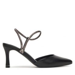 Szpilki Lasocki. Czarne sandały damskie Lasocki, bez wzorów, bez obcasa, bez zapięcia. Za 249.99 zł.