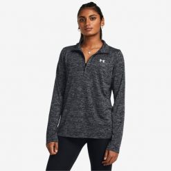 Bluza damska UA Tech Twist. Szare bluzy sportowe damskie Under Armour, l, bez wzorów, z materiału, bez kaptura, do biegania. Za 159.99 zł.
