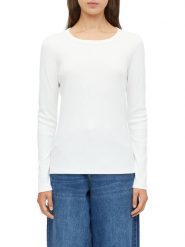 S.Oliver koszulka z długim rękawem Kobiety Dżersej biały, 46. Białe t-shirty damskie S.Oliver, s, bez wzorów, z dżerseju, bez kołnierzyka. Za 109.95 zł.