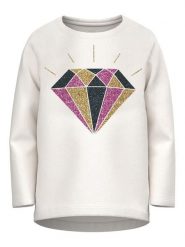 NAME IT Bluzka 13218932 Biały Regular Fit. Białe t-shirty i topy dla dziewczynek Name it, bez wzorów, z bawełny, bez ramiączek. Za 59.99 zł.