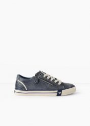 Sneakersy Mustang. Niebieskie obuwie sportowe damskie bonprix, bez wzorów. Za 259.99 zł.