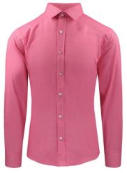 Męska Koszula Wizytowa, Taliowany Krój - Victorio - Różowa. Czerwone koszule męskie Victorio, m, bez wzorów, z bawełny, eleganckie, bez kołnierzyka, bez ramiączek. Za 135.00 zł.