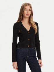 Guess Kardigan W5YR11 Z0130 Czarny Regular Fit. Czarne kardigany damskie Guess, xs, z aplikacjami, z wiskozy. Za 339.99 zł.