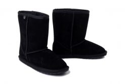 EMU AUSTRALIA Wallaby Lo Teens T10102 black, botki damskie. Czarne kozaki damskie Emu Australia, ze skóry, bez obcasa. Za 439.90 zł.