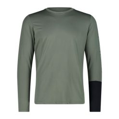 Longsleeve trekkingowy męski CMP 34N7757. Zielone bluzki z długim rękawem męskie CMP, m, bez wzorów, bez kołnierzyka. Za 119.99 zł.