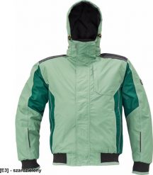 CERVA DAYBORO pilot kurtka - męska kurtka pilotka, odpinany kaptur, polar kołnierz i w kapturze, odblaskowe elementy, 100% poliester - szarozielony XX. Szare kurtki męskie CERVA, m, bez wzorów, z polaru, bez kaptura. Za 249.35 zł.