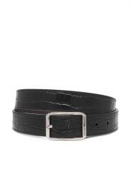 Emporio Armani Pasek EM007173 AF29133 Czarny. Czarne paski damskie Emporio Armani, bez wzorów, ze skóry. Za 709.99 zł.
