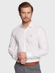 Tommy Hilfiger Koszula MW0MW25040 Biały Slim Fit. Białe koszule męskie Tommy Hilfiger, m, bez wzorów, z bawełny, bez kołnierzyka, bez ramiączek. Za 259.99 zł.