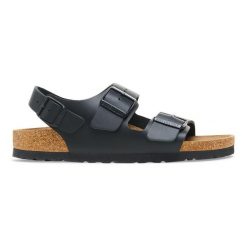 Birkenstock Milano NL Black Sandały męskie. Czarne sandały męskie Birkenstock, ze skóry, bez zapięcia. Za 369.99 zł.