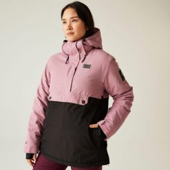Kurtka narciarska damska z membraną Snowburst II Overhead Dare 2b. Czarne kurtki damskie Dare 2b, na zimę, bez wzorów, z tkaniny, bez kaptura, narciarskie. W wyprzedaży za 649.99 zł.