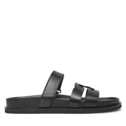 Klapki Tory Burch. Czarne klapki damskie Tory Burch, bez wzorów, sportowe, bez obcasa. Za 1,129.00 zł.