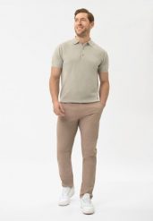 Bawełniane spodnie R-JOE. Brązowe eleganckie spodnie męskie Volcano, m, bez wzorów, z bawełny. Za 169.99 zł.